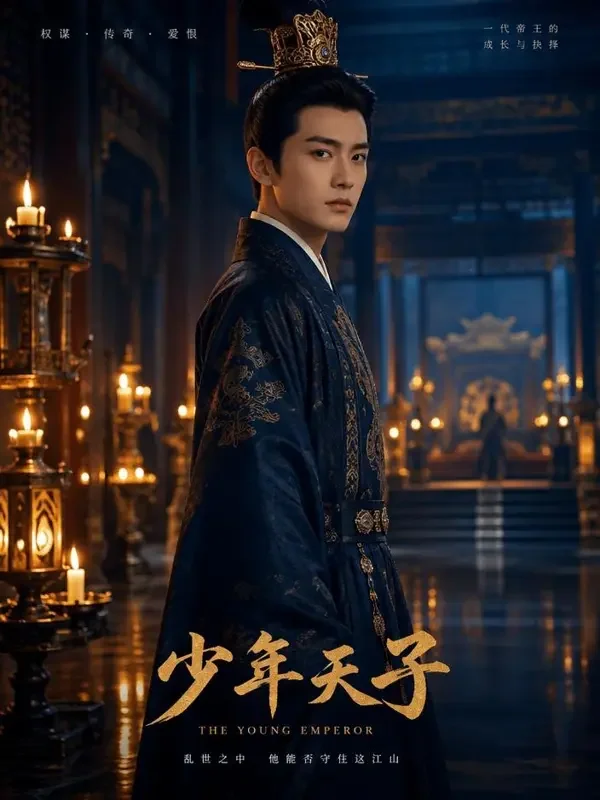 短剧《皇上为何对画像发誓》竖版封面,古装题材