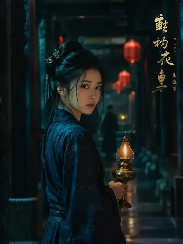 短剧《庙衣少女的奇案手册》竖版封面,悬疑题材