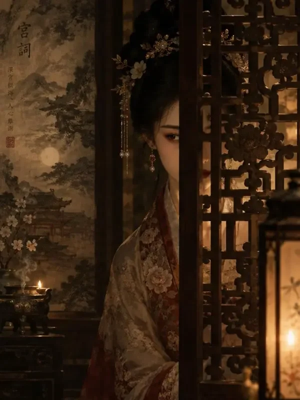 短剧《人气娘娘的画台》竖版封面,古装题材